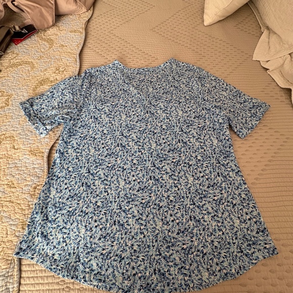 Croft & Barrow Blue Elbow Sleeve Utility Henley Top - Picture 3 of 7